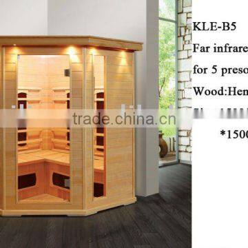 CE ROHS ETL Approved Canadian Hemlock Corner Sauna for 4~5 Person Use