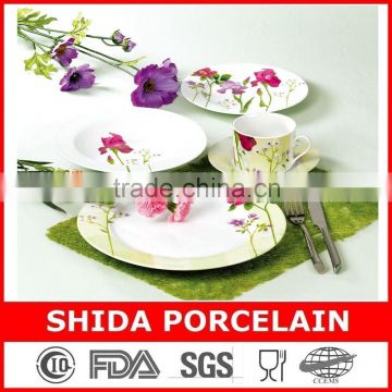 beautiful flower 30pcs round dinner set