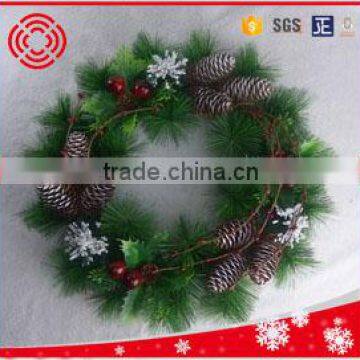 pine needle artificial christmas wreath for home decor