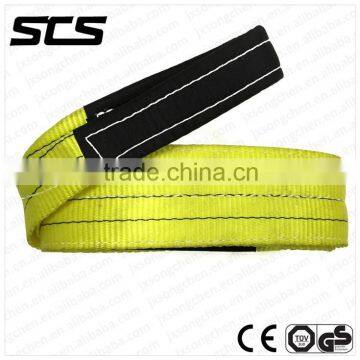 Yellow colour flat polyester lifting webbing sling 3T 1M