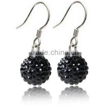 Sparkle CZ Crystal Ball 925 Silver Shamballa Hook Earring for Wedding Party photo-6