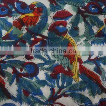 Love Birds Queen Size Indian Hand Block Printed Quilt photo-2