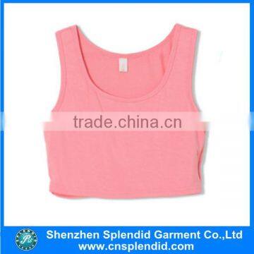 wholesale ladies blank plain 100 cotton mini crop Singlet