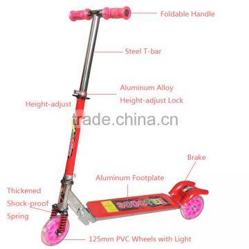 Both Aluminum and iron kick scooter,foldable scooter children gifts