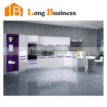 LB-JL1232 Modern White and Purple Lacquer Kitchen Cabinet with MDF Door Core