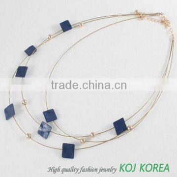 KN-170-2 dark blue wire necklace