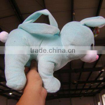 30cm promotional customzied stuffed plush rabbit animal shape handbag toy with handgrip