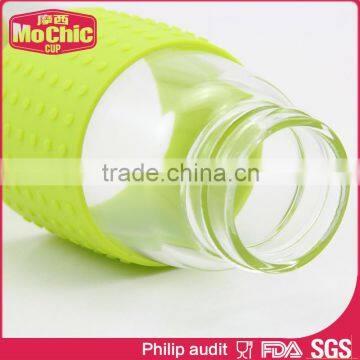 360ML/500ML Mochic Outdoor Portable Stylish & Smart Clear Glass Water Bottle With Silicone Sleeve photo-5