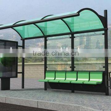 Hot Sale Metal Bus Stop Shelter in High Quality with Waiting Chair for Public Furniture