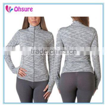 slim fit running jacket yoga coat womens polyester gym jacket