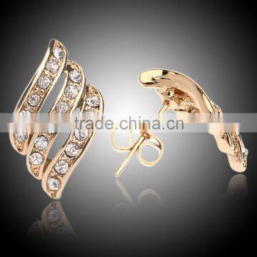 top design light weight simple gold earring designs for women