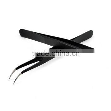 Eyelash Extension Tweezers Set Mini Straight with Curved Tip Tweezer