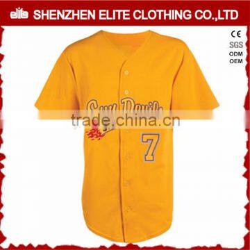 2016 mens custom embroidery baseball jersey full button