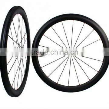 Ultralight Full Black With 20/24 Hole 3K Matte Finish Carbon 60mm Tubular Wheels, 700c Cheap Carbon Fiber Road Bicycle Wheelset