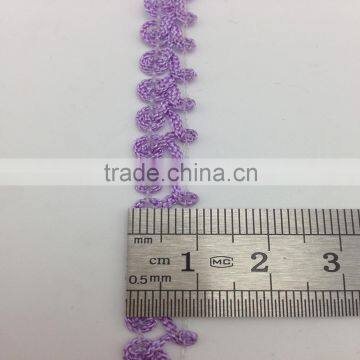 sewing craft purple rosebud chain gimp polyester flower neck lace trim