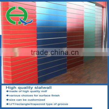 Hot sale high quality decoration mdf slatwall panels for supermarket