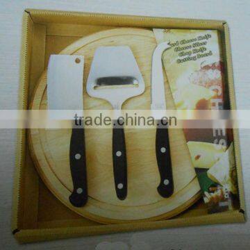 cheese gadget set of 4pcs with wooden cutting board