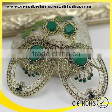 Oval Design Hollow Latest Exotic Turquoise Fashion Earring photo-5