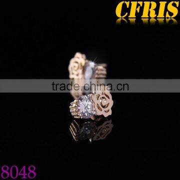 Wholesale shiny crystal gold earring