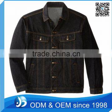 Customized Wholesale Mens Black Denim Jacket