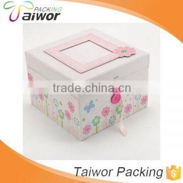 Wholesale Custom Paper Packaging Lovely Ribbon Closure Cosmetic Storage Box