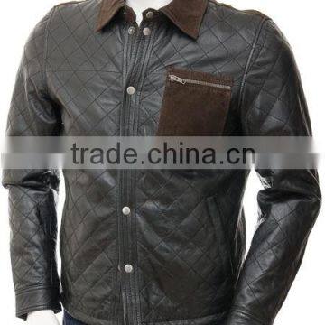 Top Quality Brown Men Leather Jacket