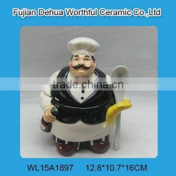 2016 Ceramic Chef wholesale seasoning pot with spoon