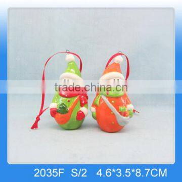 Indoor ceramic christmas tree decoration,small snowman figurine for hanging                        
                                                                                Supplier's Choice