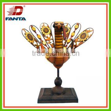 Artificial metal turkey tea light holder for Autumn Festival decor