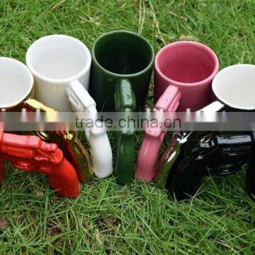 Creative Mini Two-piece Suit Hand-gun Model Pistol Ceramic Mug With Various Colors photo-3