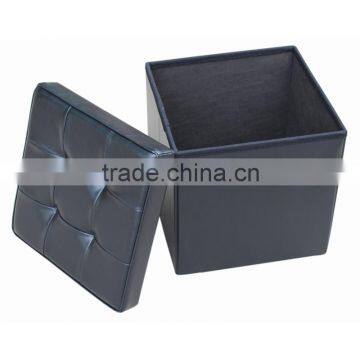 Unique Purple Polyester Storage Cube Ottoman photo-6