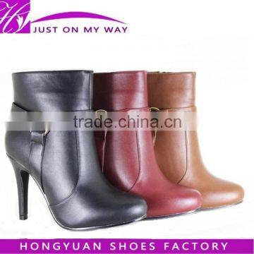 hot sales ankle boot with highlight chain pu material and zipper shoes