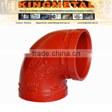 90 Degree FM / UL Approved 3" Ductile Iron Grooved Elbow