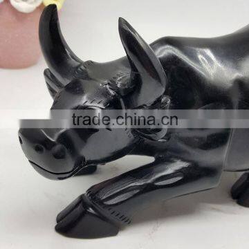 Obsidian Bull Sculpture Chinese Zodiac Animal Carvings photo-3