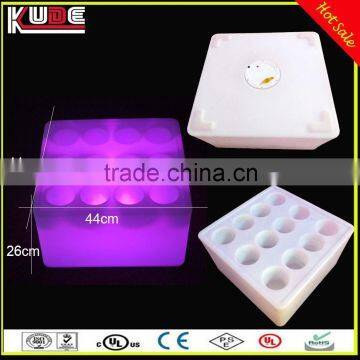 Remote Control 16Colors Flashing LED Cube Wine Holders LED Colors Changing Square Ice Bucket