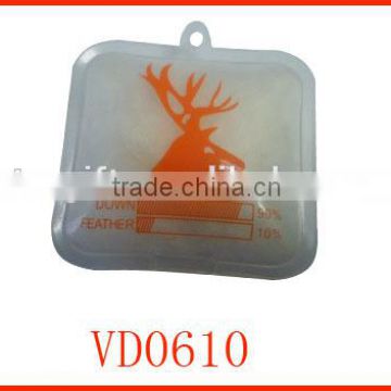 Custom soft plastic material square down jacket feather label