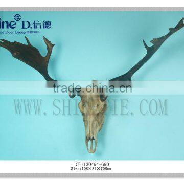 Faux Fallow deer skull antlers wall art sculpture