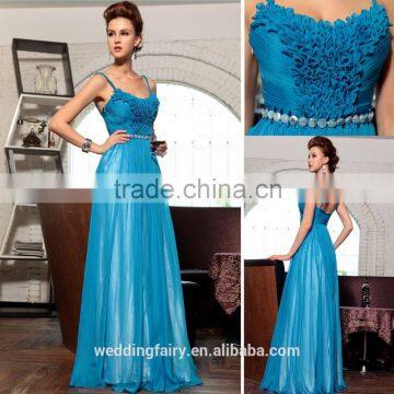 Factory OEM Handmade blue velvet evening dress