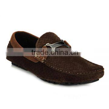 Customized low price plaid design PU shoes classic flat men shoes high grade casual boat shoes