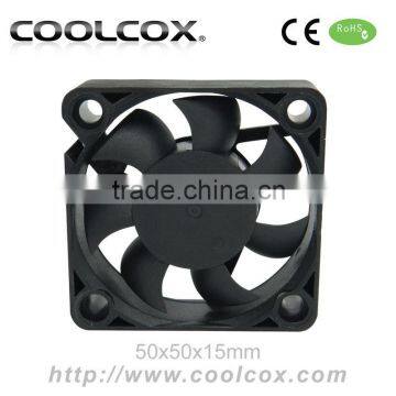 CoolCox 50x50x15mm DC Axial Fan 50mm,5v 12v 24v dc brushless fan,small dc cooling fan,5015 small exhaust fan
