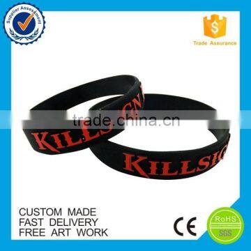 Promotion eco-friendly custom logo silicone bracelet embossed