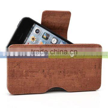 Wooden pattern PU smartphone pouch fit for 4-5 " cell phones