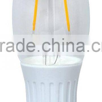 Singapore, 2W, 3W filament led candle bulb in ceramic house, super bright, 110Lm/W, E14 candle shape led bulb filament led chips