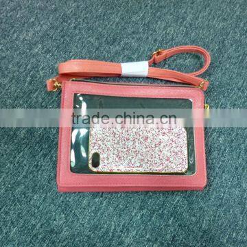 envelope shape PVC crossbady bag with phone pouch