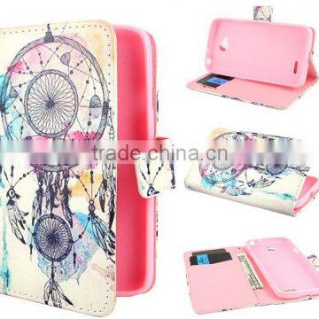 Dream Catcher Design Wallet PU Leather Stand Flip Case Cover For LG Optimus L70