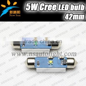 12/24V Ultra bright 42mm general use car interior light canbus c ree 5w led festoon dome light