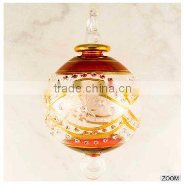 High quality Egyptian Glass Christmas Baubles with 14 k gold