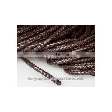 8mm Braided Leather Cords From BORG EXPORT /Genuine Leather / Braided Leather cord 8 mm