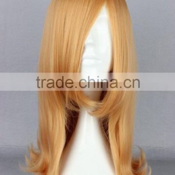 Fashion popular long blond womans wig with bangs N480