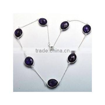 Amethyst Hydro 18 Sterling Silver Necklace